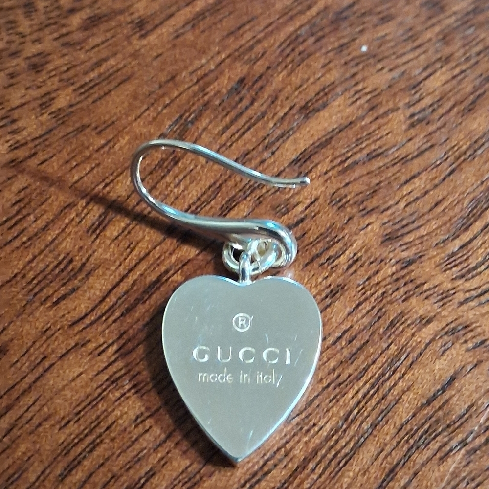 Gucci Silver Heart Drop Earrings - Picture 4 of 7